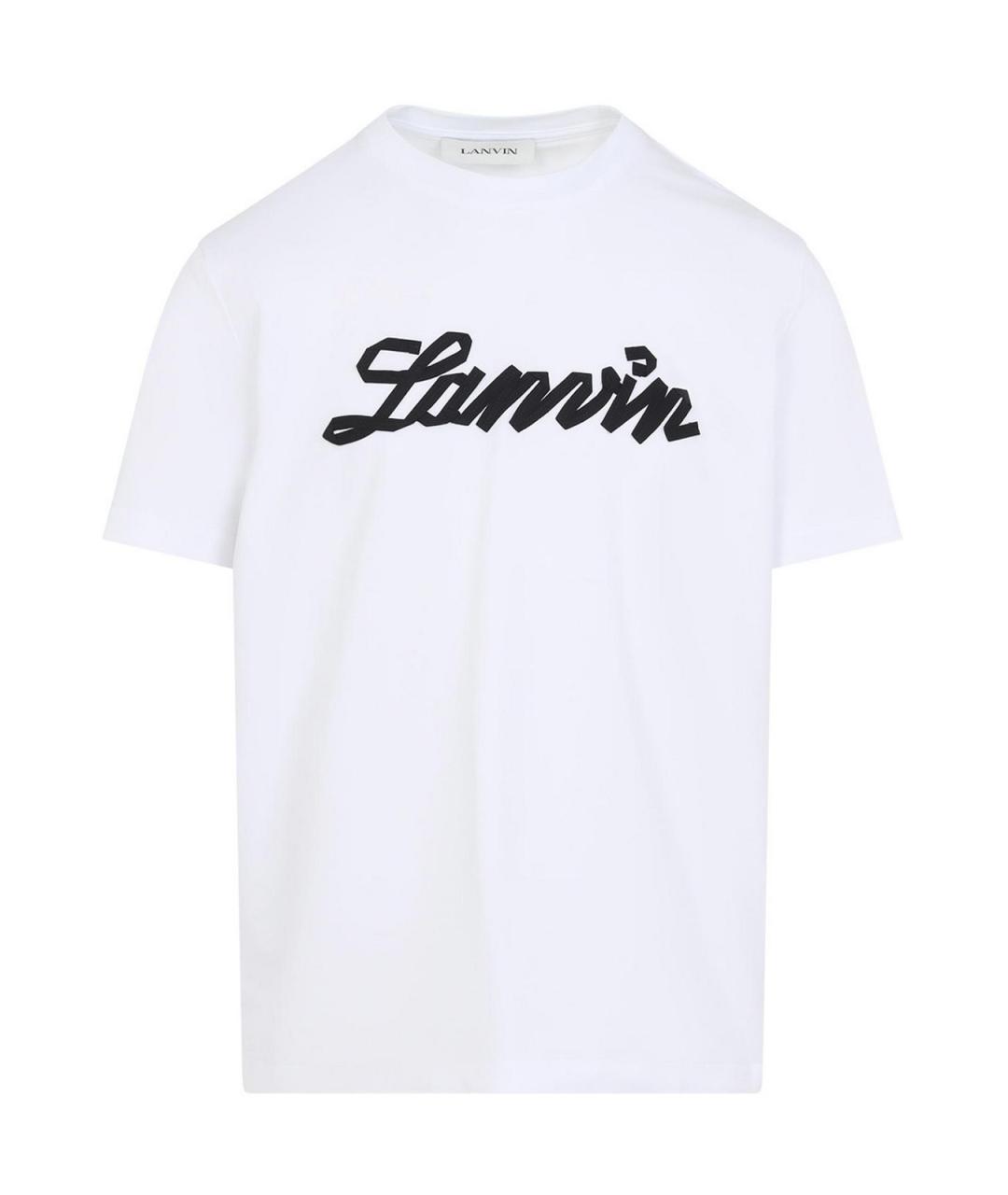 LANVIN Белая хлопковая футболка, фото 1