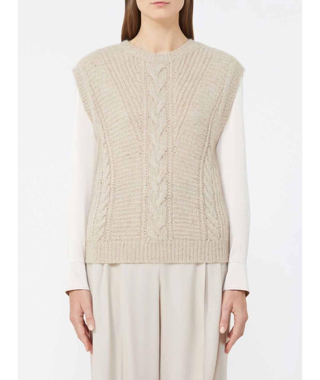 MAX MARA STUDIO Бежевая жилетка, фото 3
