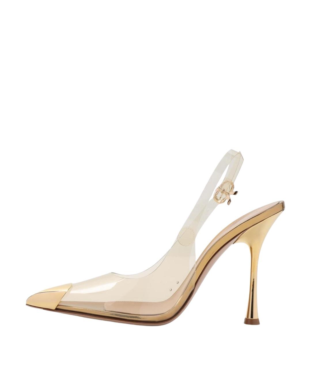 GIANVITO ROSSI Золотые кожаные туфли, фото 2