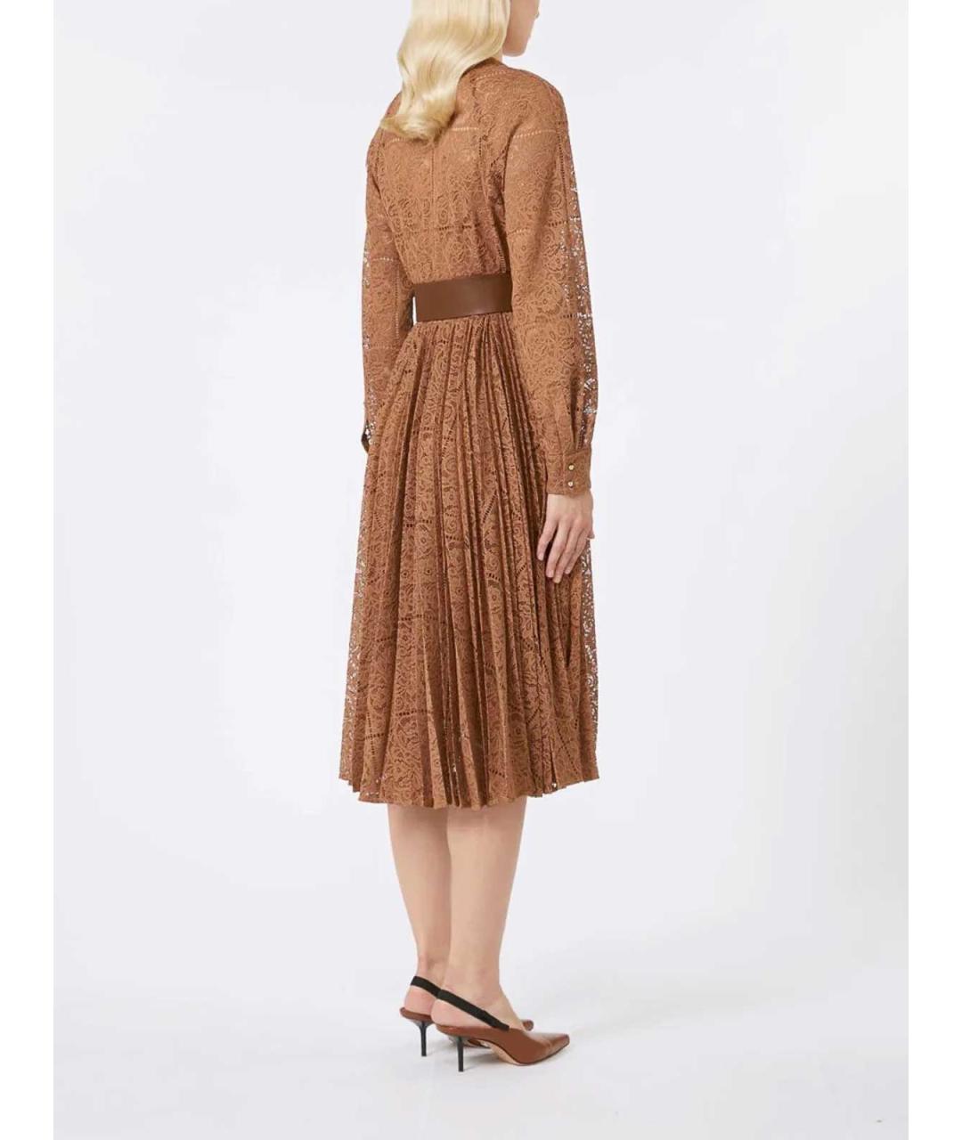 MAX MARA STUDIO Коричневое полиэстеровое вечернее платье, фото 4
