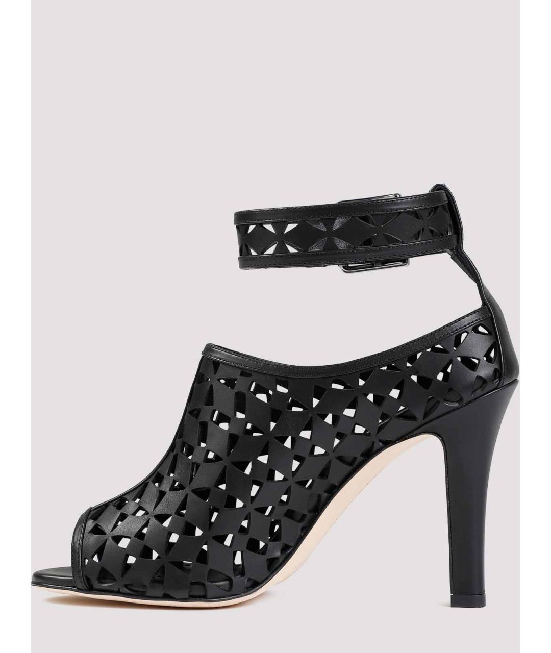 MANOLO BLAHNIK Черные кожаные босоножки, фото 2