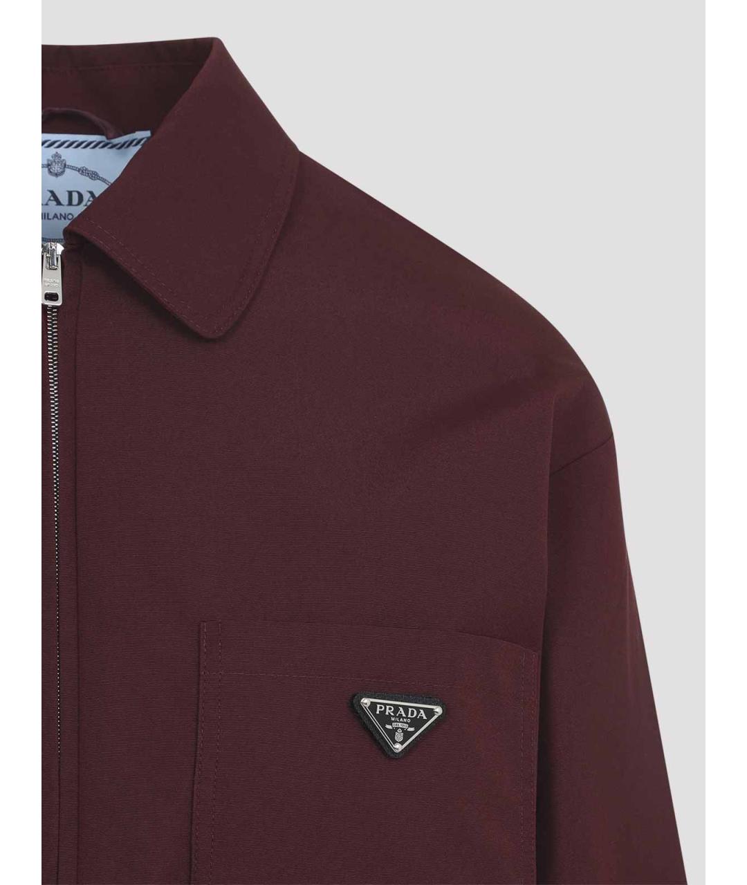 PRADA Бордовая полиэстеровая куртка, фото 3