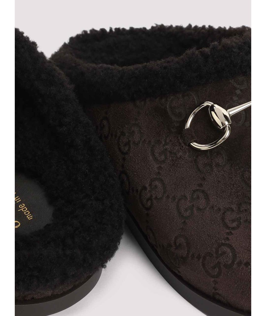 GUCCI Коричневые замшевые сабо, фото 4