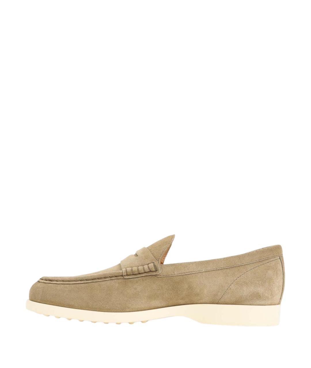 TOD'S Бежевые замшевые лоферы, фото 2