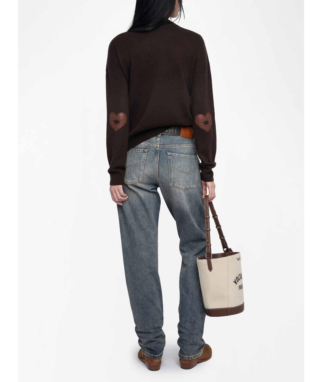 ZADIG & VOLTAIRE Коричневый хлопковый джемпер / свитер, фото 4