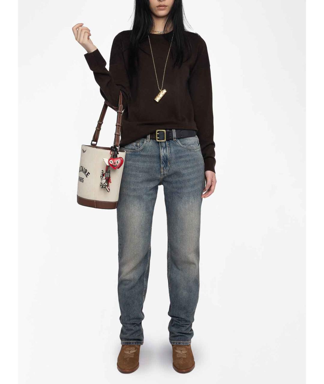 ZADIG & VOLTAIRE Коричневый хлопковый джемпер / свитер, фото 2