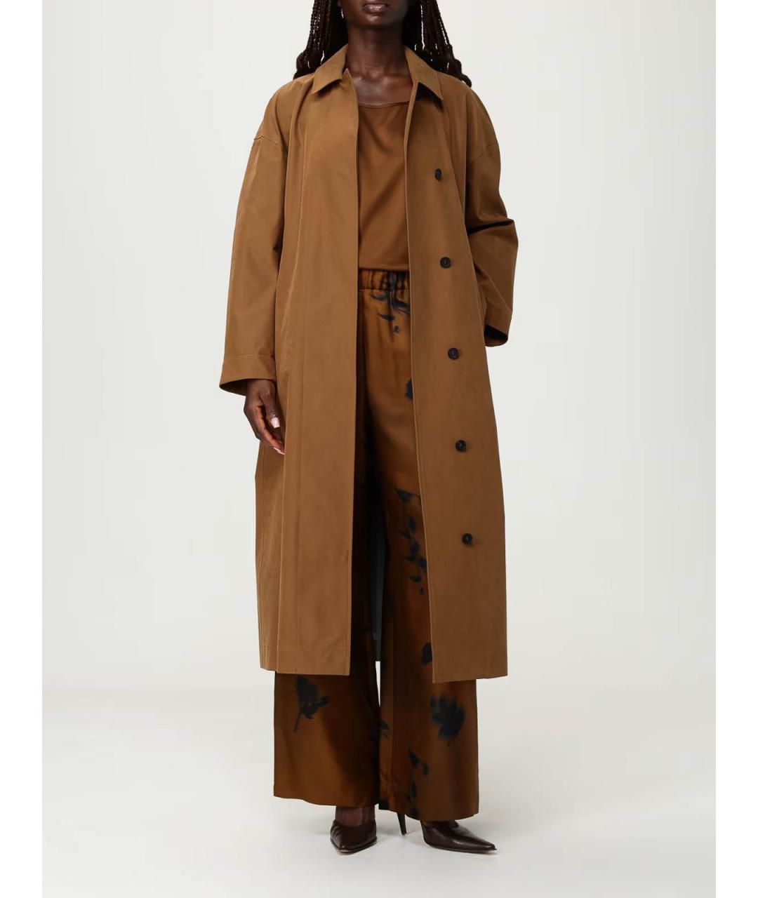 MAX MARA Коричневая шелковая майка, фото 4