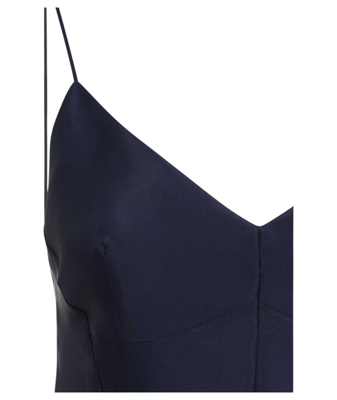 ALBERTA FERRETTI Синее шелковое повседневное платье, фото 3