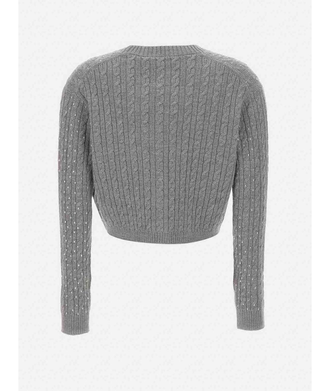 MAX MARA STUDIO Серый шерстяной кардиган, фото 3