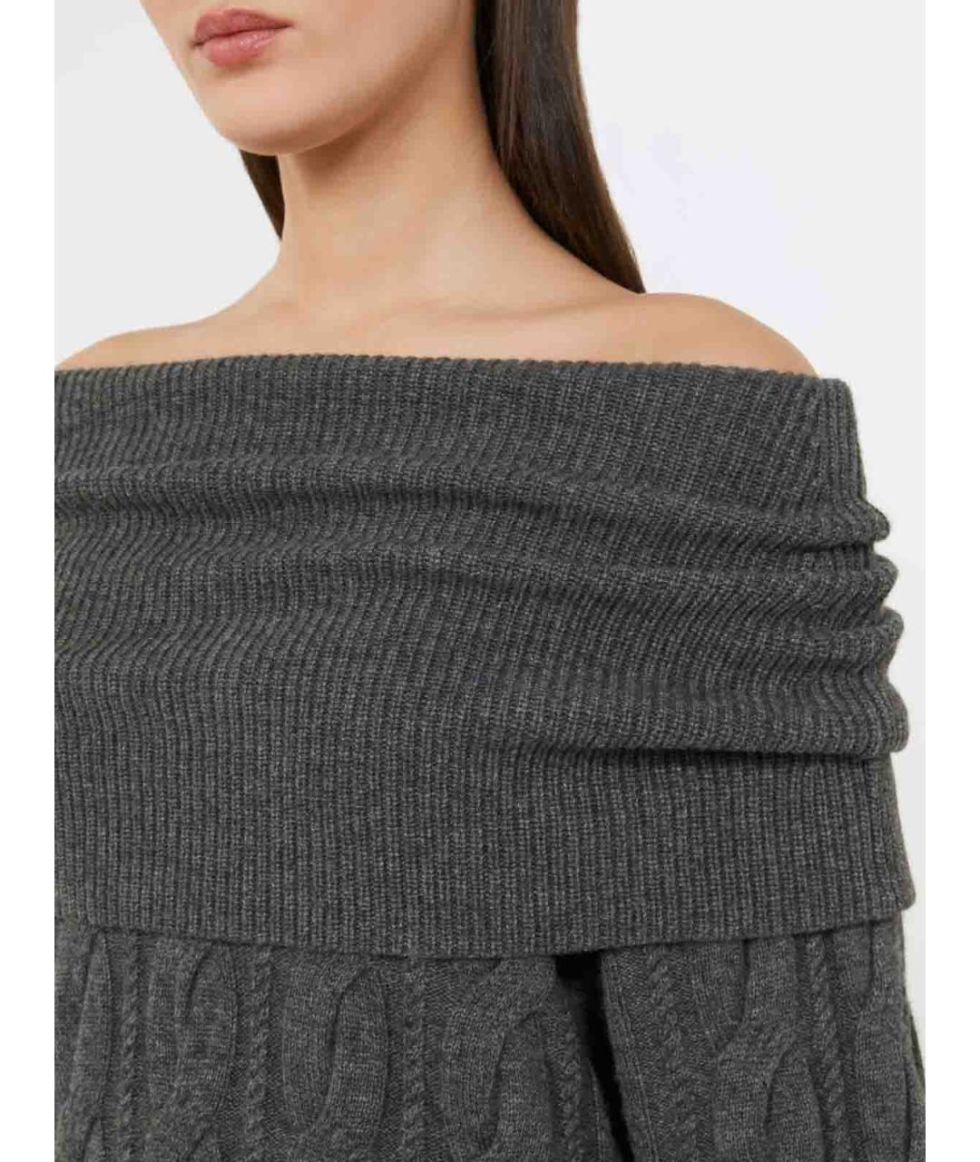 MAX MARA STUDIO Серое кашемировое повседневное платье, фото 5