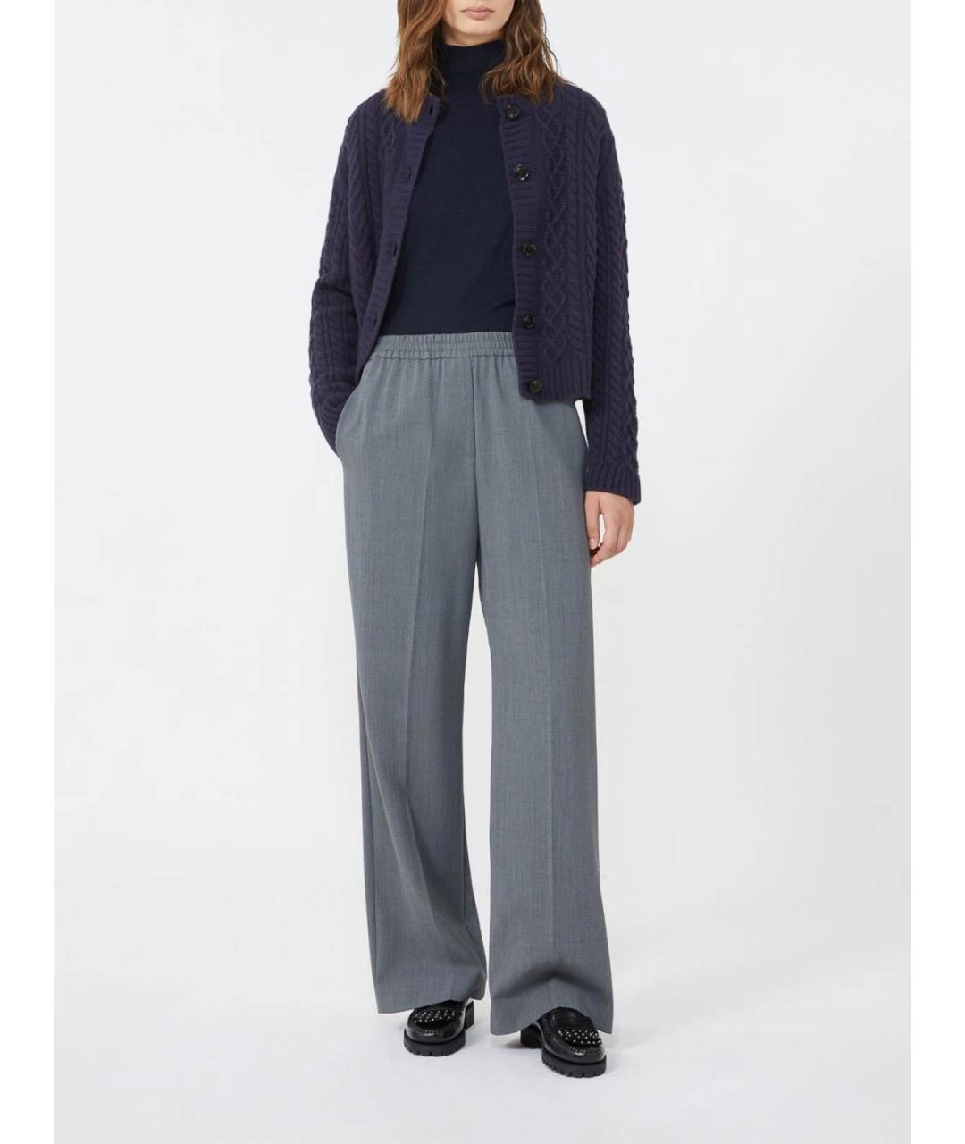 WEEKEND MAX MARA Серые полиэстеровые брюки широкие, фото 2