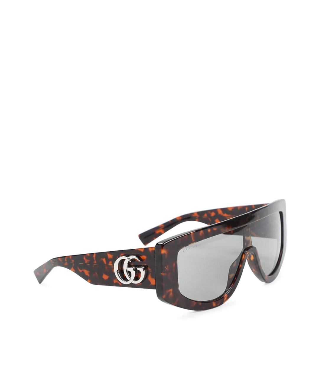GUCCI Коричневые пластиковые солнцезащитные очки, фото 1