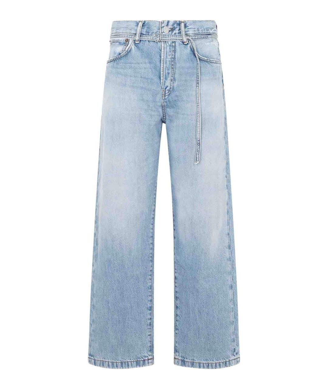 ACNE STUDIOS Голубые хлопковые прямые джинсы, фото 1