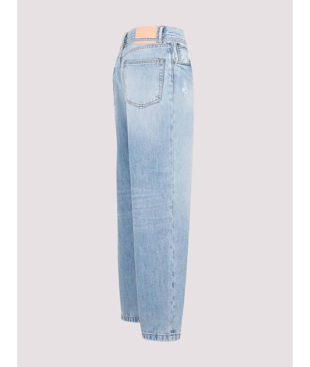 ACNE STUDIOS Голубые хлопковые прямые джинсы, фото 3
