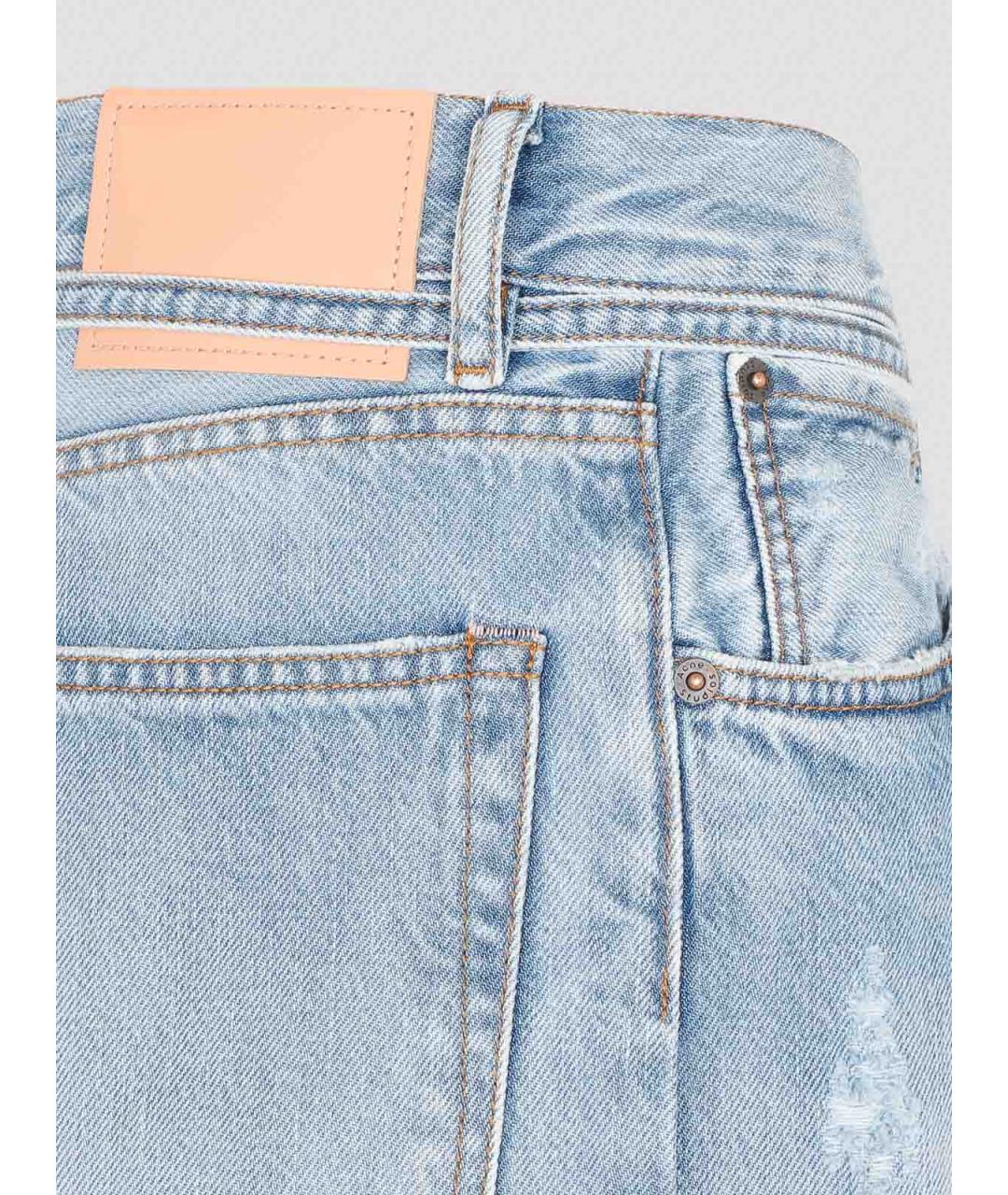 ACNE STUDIOS Голубые хлопковые прямые джинсы, фото 4