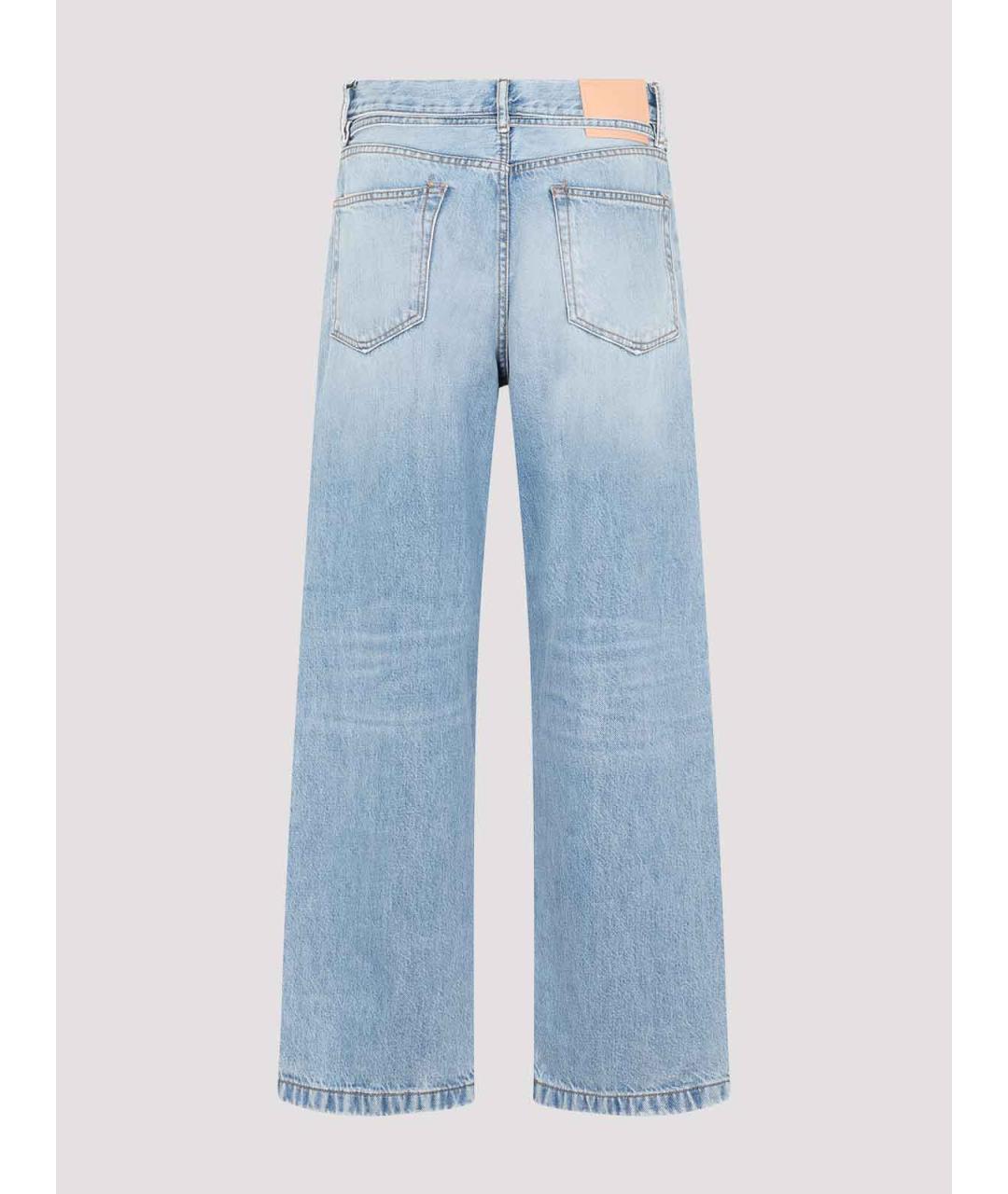 ACNE STUDIOS Голубые хлопковые прямые джинсы, фото 2