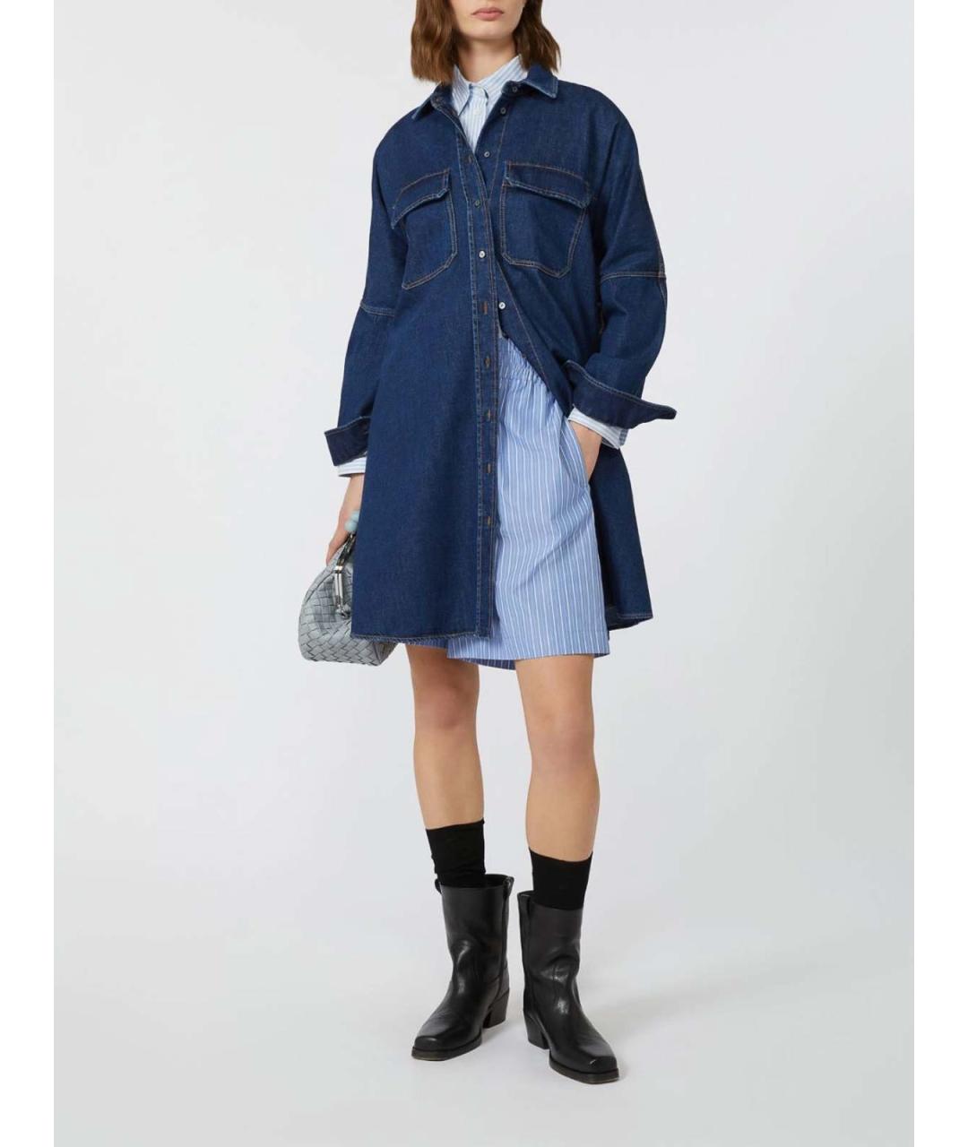 WEEKEND MAX MARA Синее вискозное вечернее платье, фото 2
