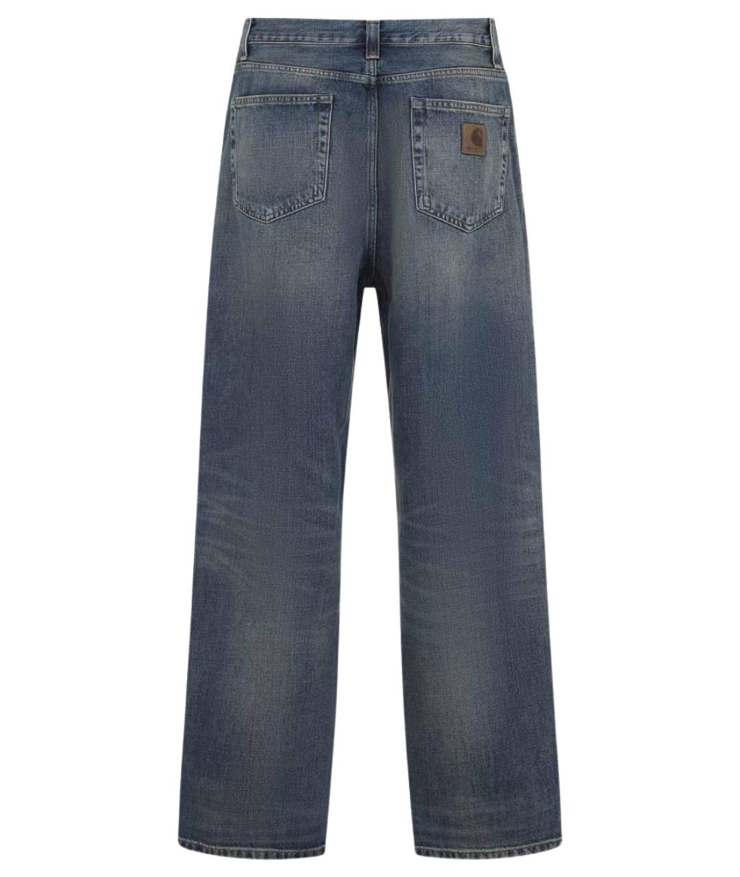 CARHARTT Синие хлопковые прямые джинсы, фото 2