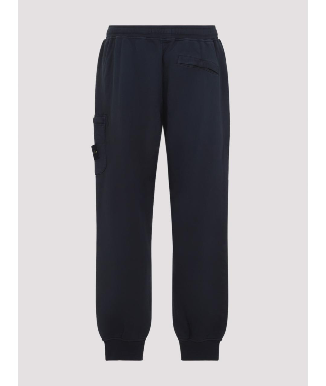 STONE ISLAND Темно-синие хлопковые повседневные брюки, фото 2