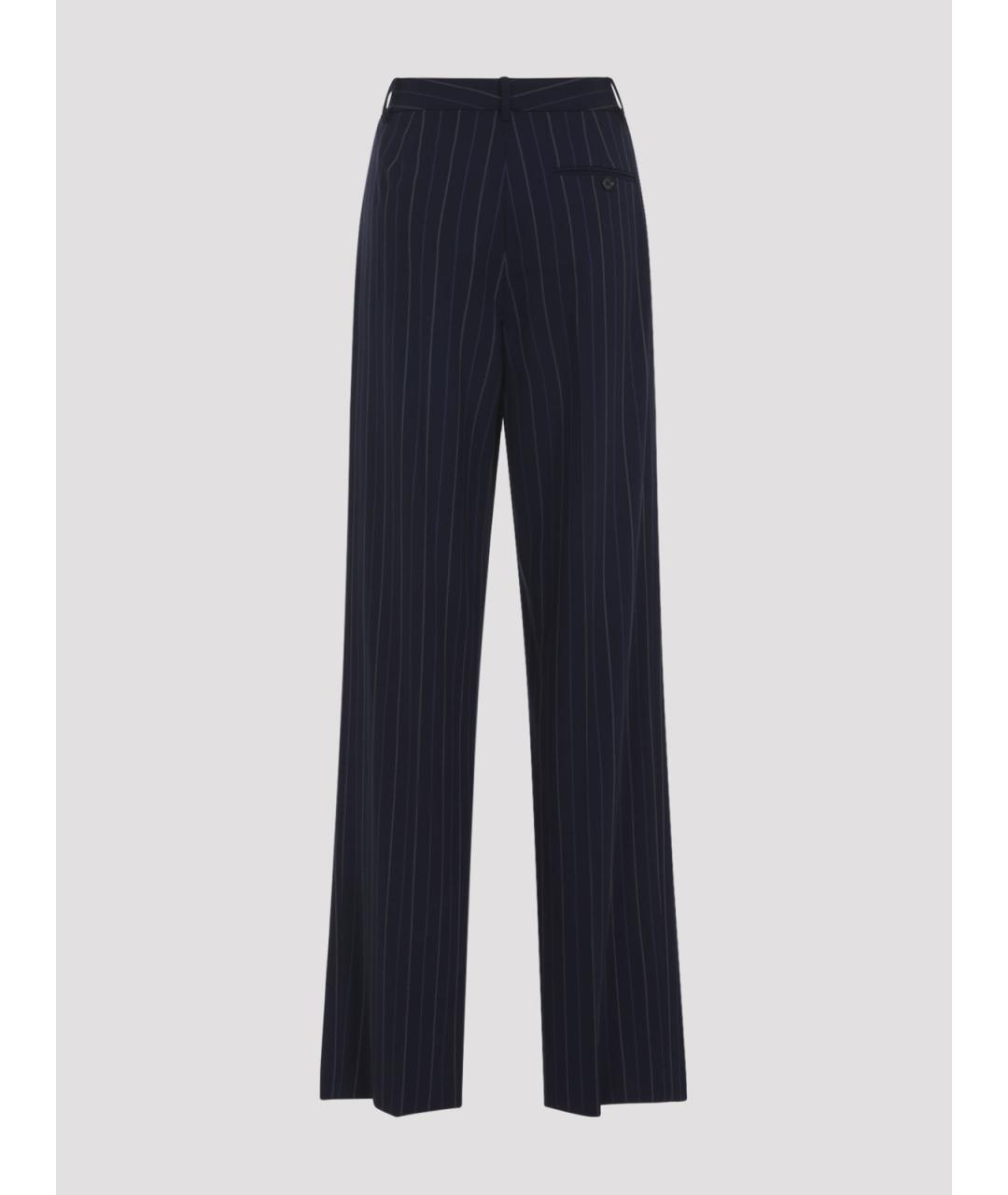 RALPH LAUREN Синие шерстяные брюки широкие, фото 2