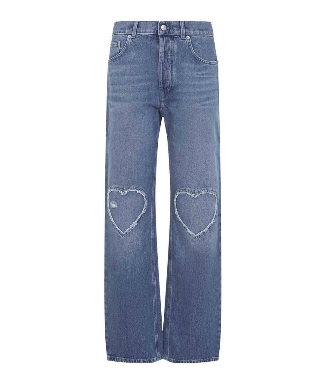 MOSCHINO Синие хлопковые прямые джинсы, фото 1