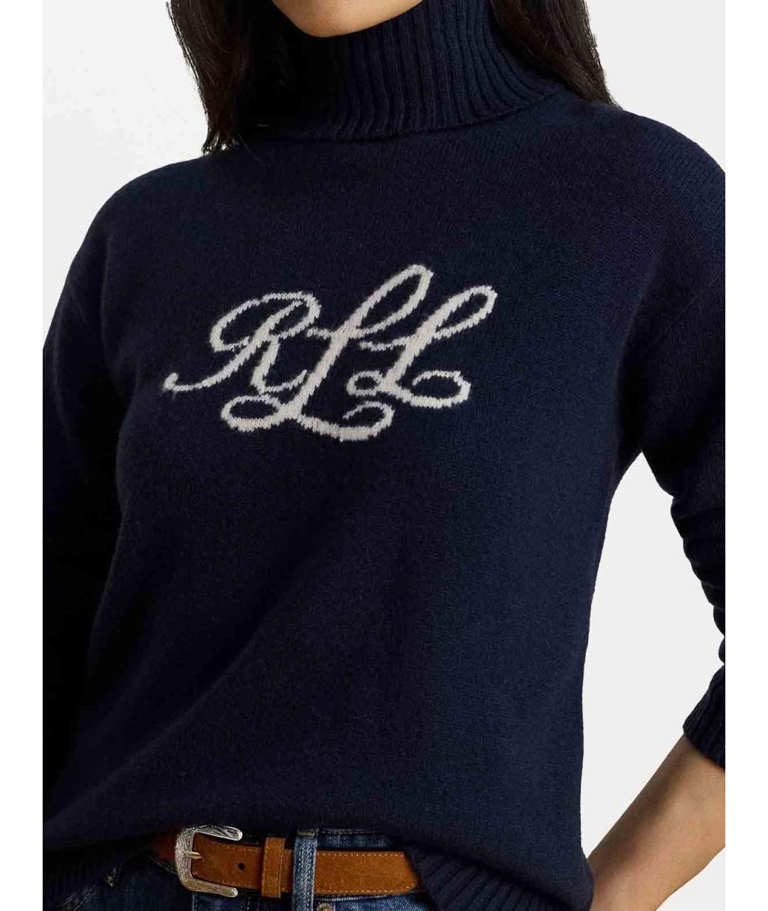 RALPH LAUREN Темно-синий кашемировый джемпер / свитер, фото 5