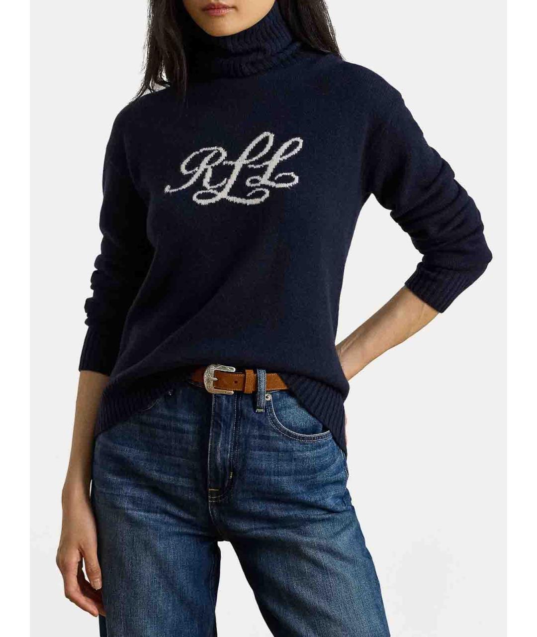 RALPH LAUREN Темно-синий кашемировый джемпер / свитер, фото 3