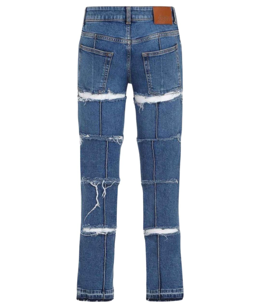 ALEXANDER MCQUEEN Синие хлопковые прямые джинсы, фото 2