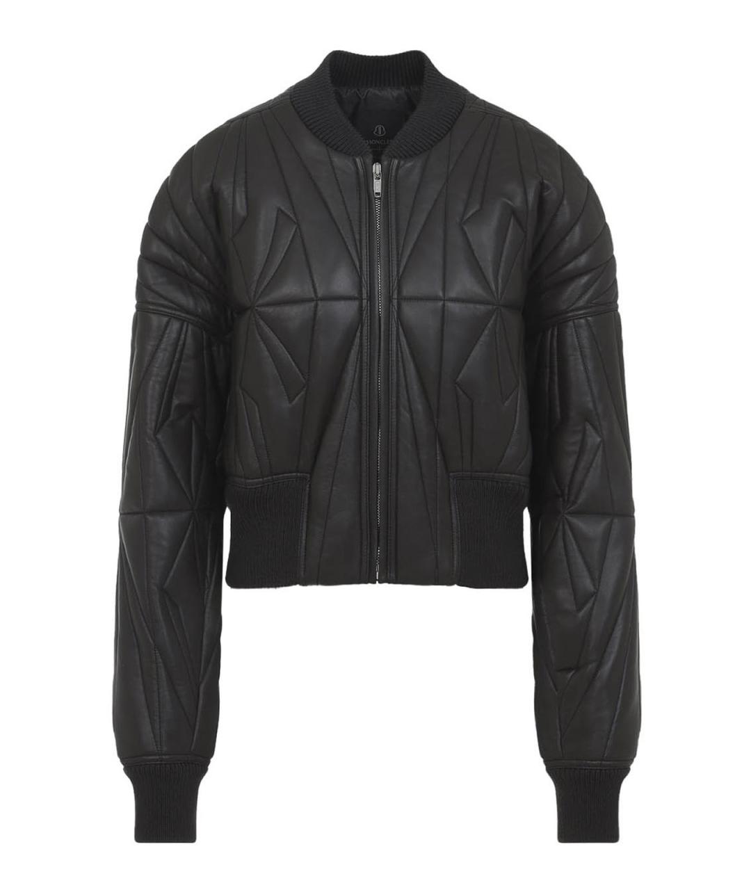 MONCLER Серая кожаная куртка, фото 1