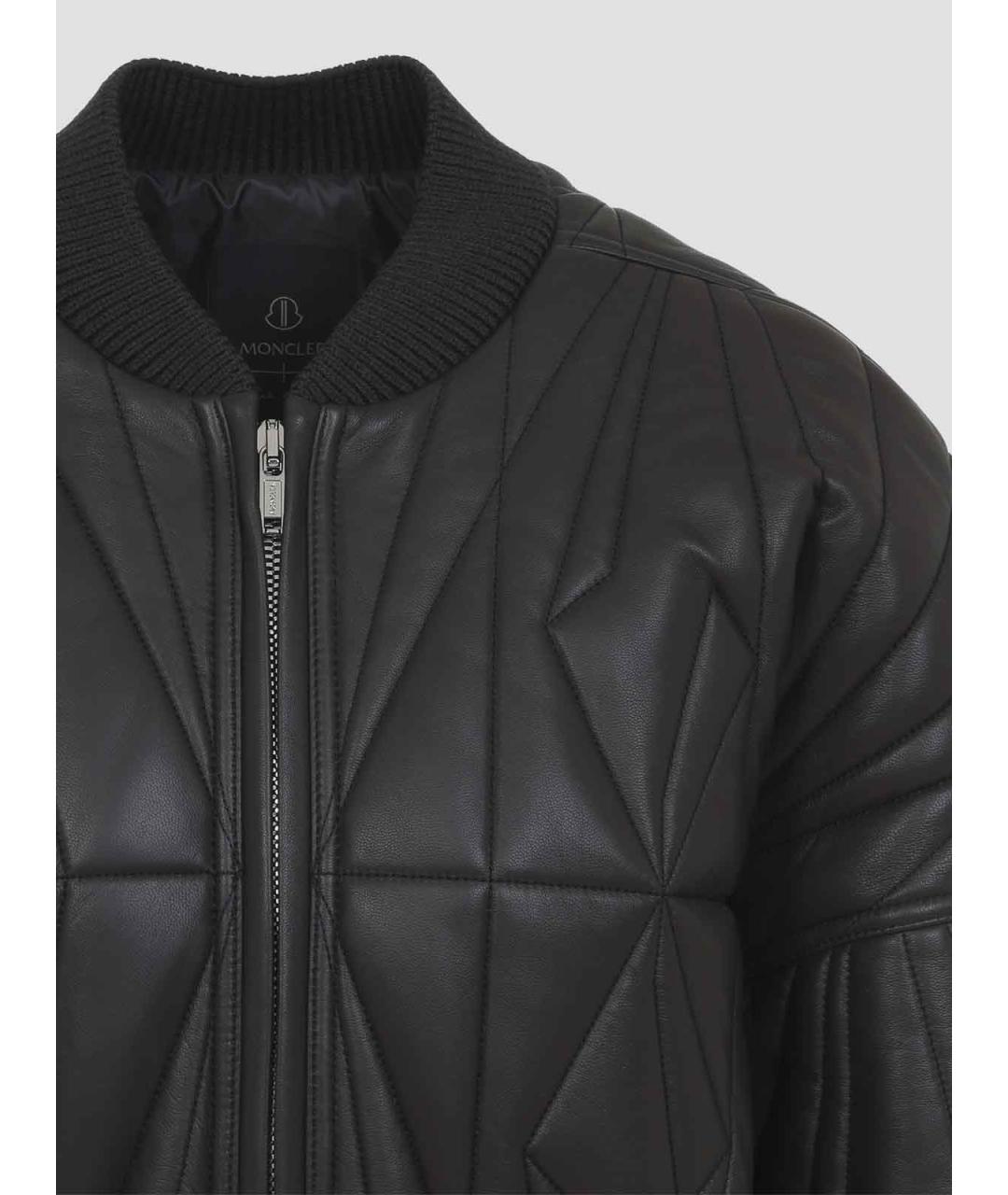 MONCLER Серая кожаная куртка, фото 4