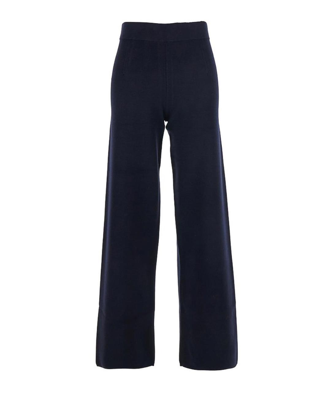 MAX MARA STUDIO Синие полиэстеровые брюки широкие, фото 1