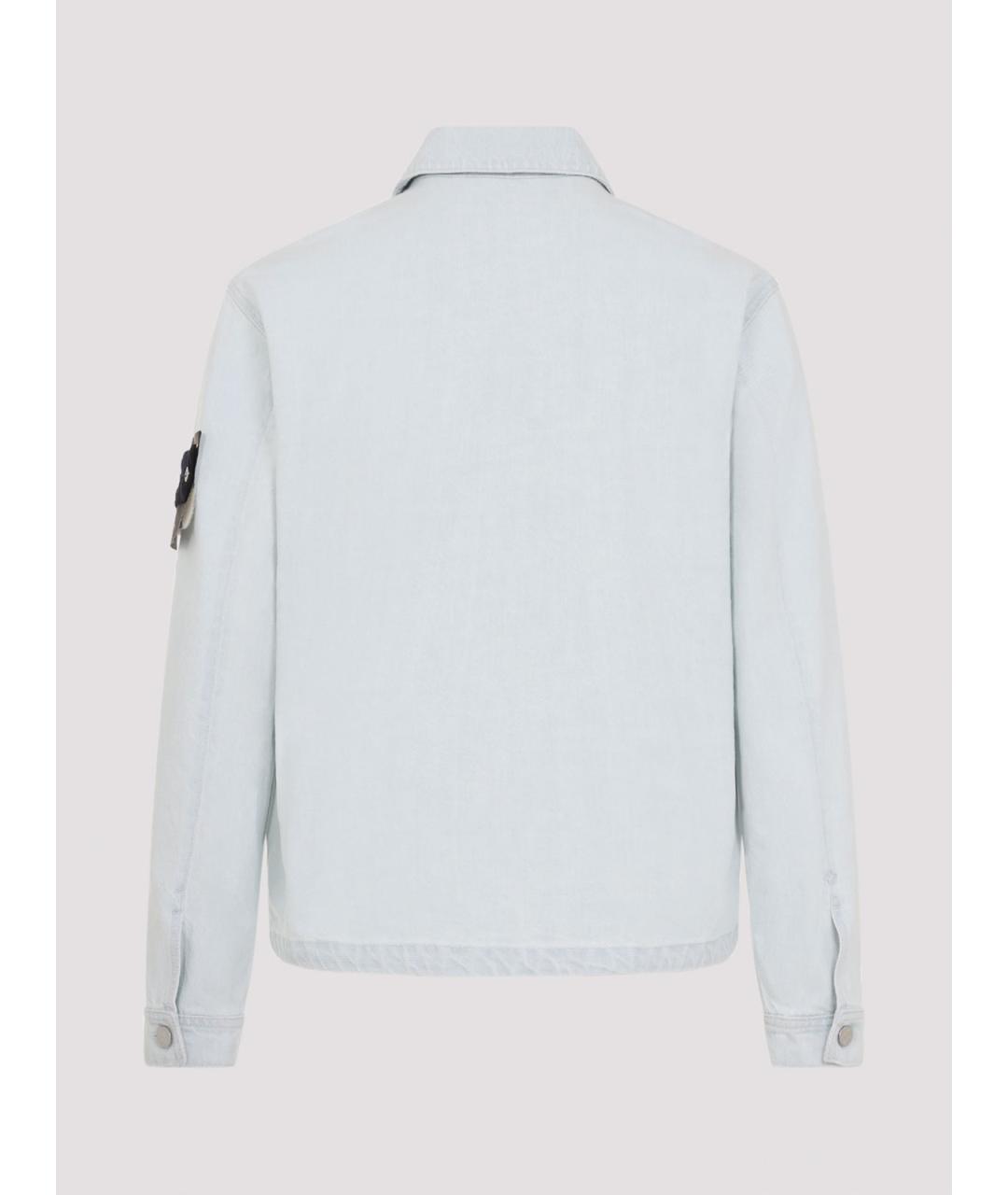 STONE ISLAND Голубая хлопковая куртка, фото 2