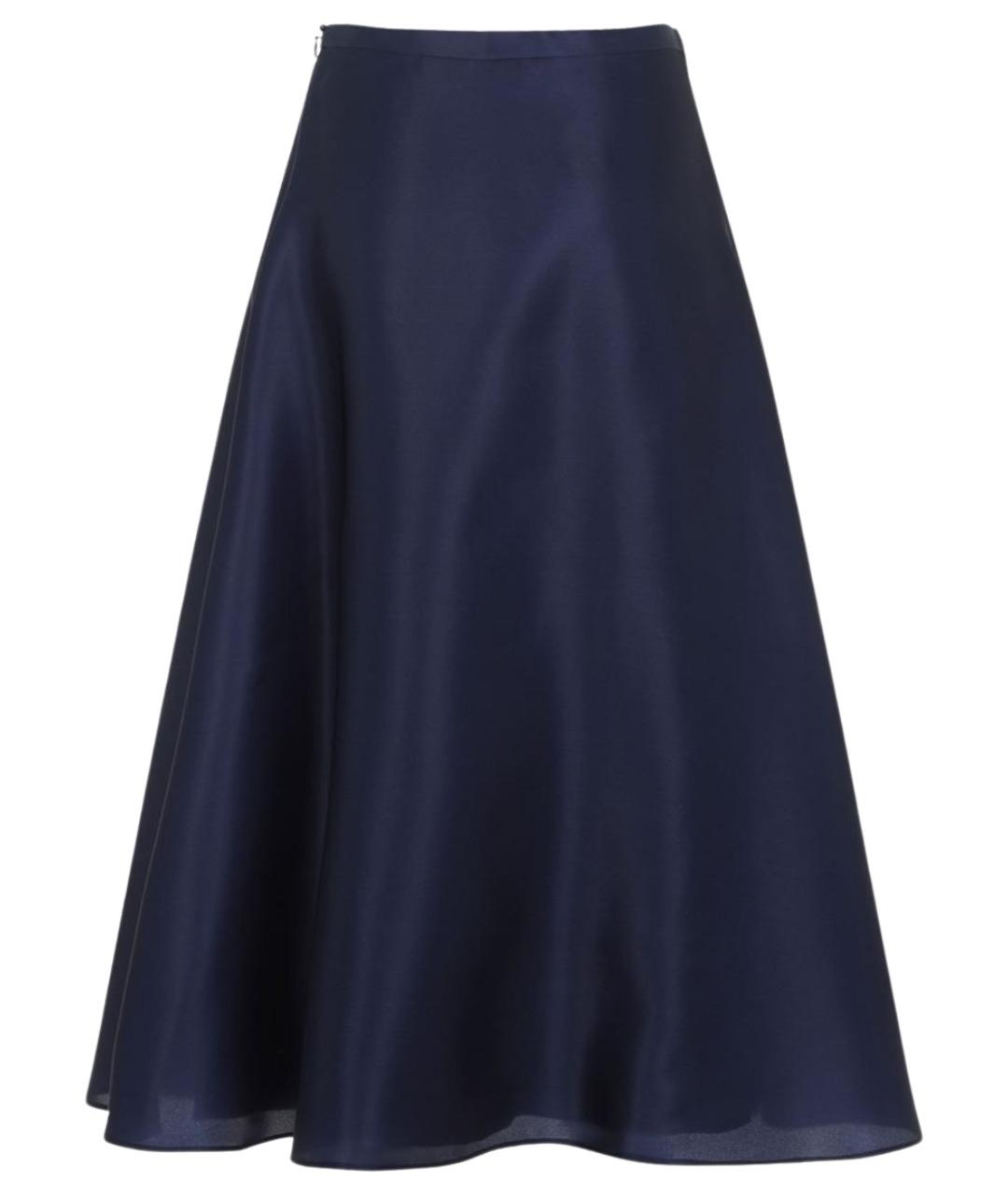 ALBERTA FERRETTI Синяя шелковая юбка миди, фото 2