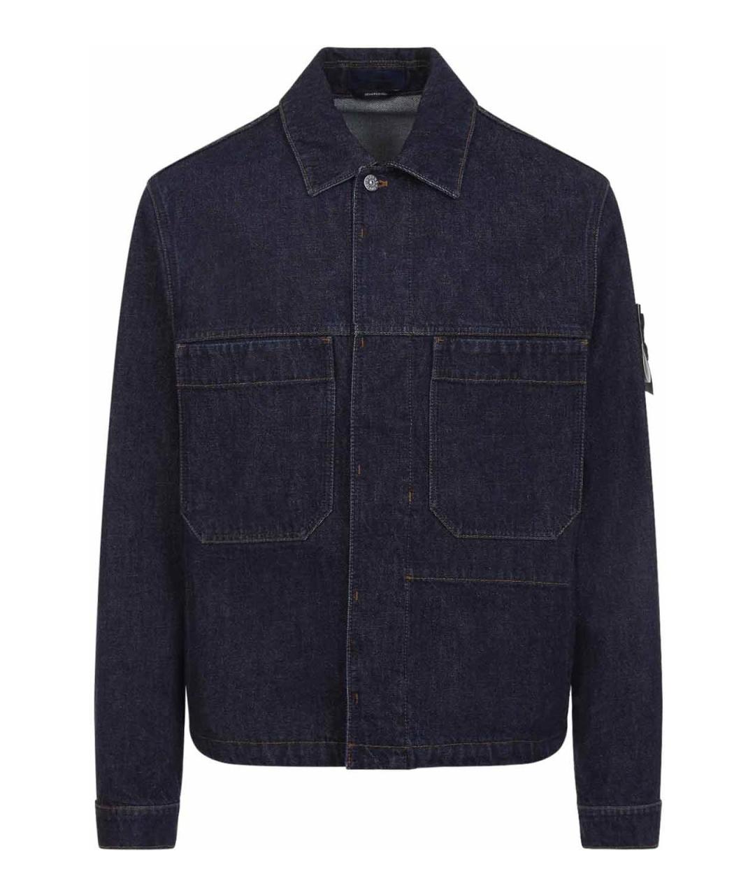 STONE ISLAND Темно-синяя хлопковая куртка, фото 1