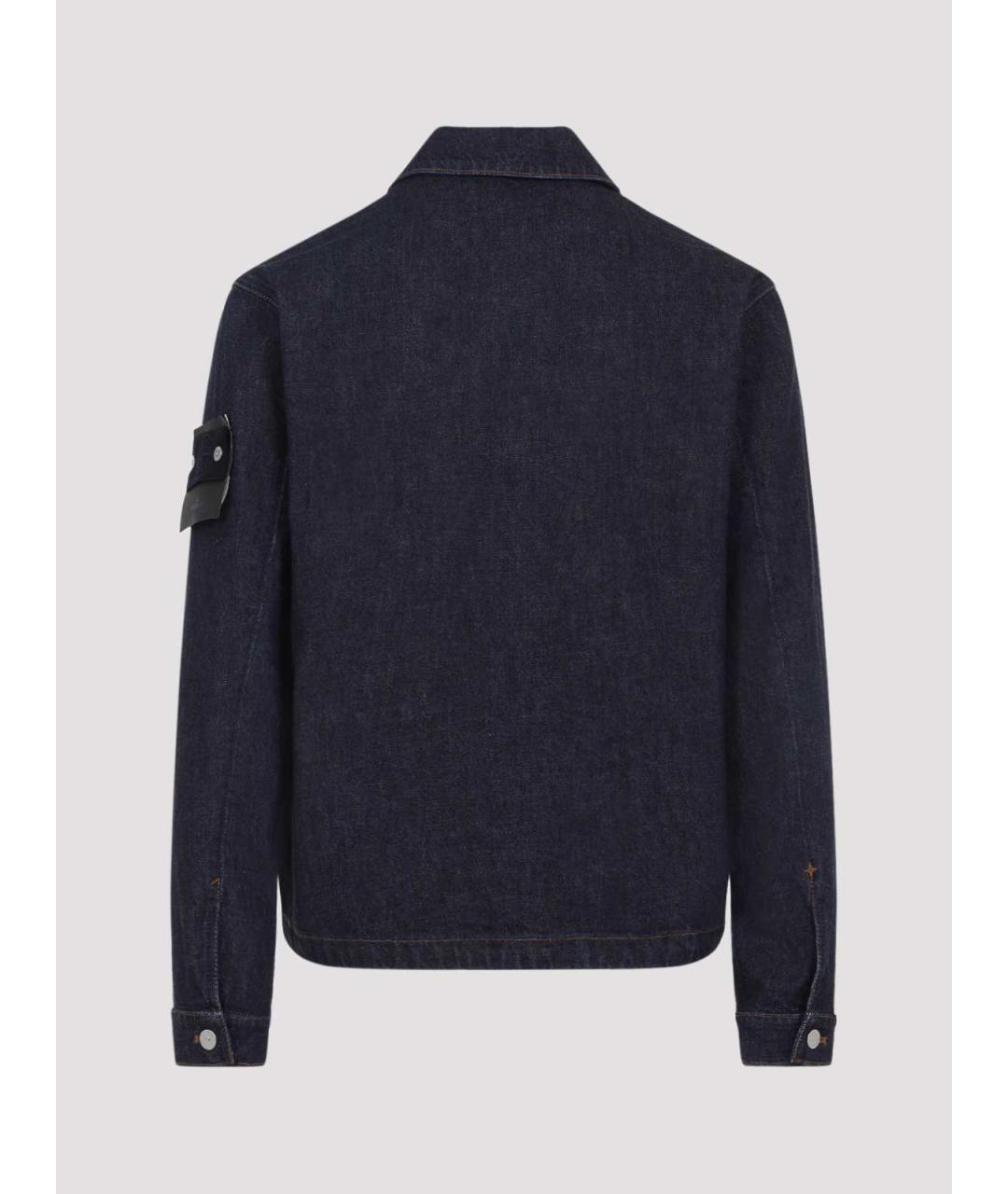 STONE ISLAND Темно-синяя хлопковая куртка, фото 2