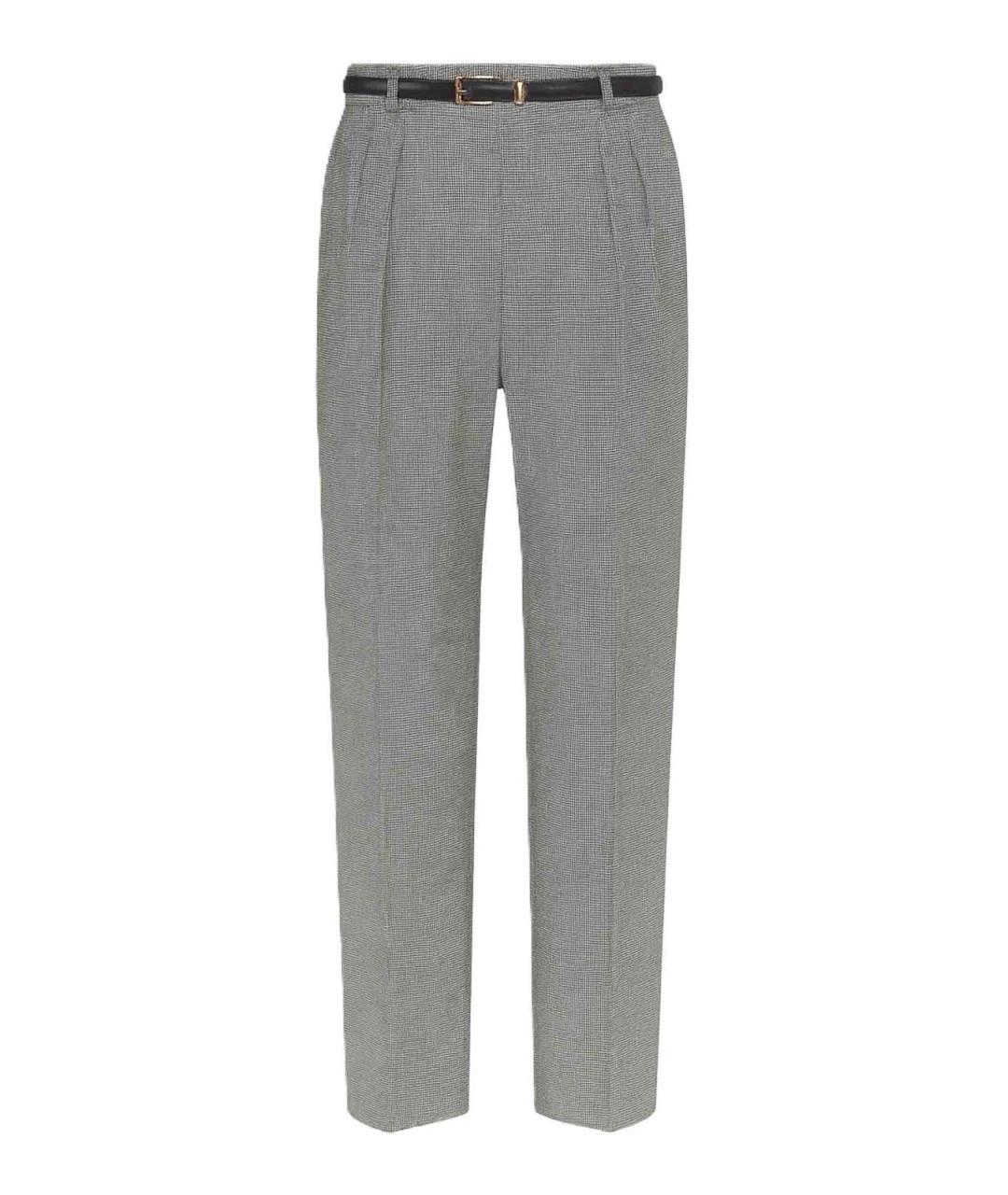 MAX MARA STUDIO Серые шерстяные брюки широкие, фото 1