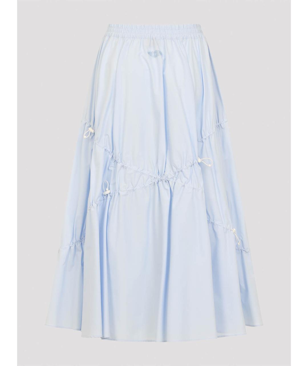 MOSCHINO Голубая хлопковая юбка миди, фото 2