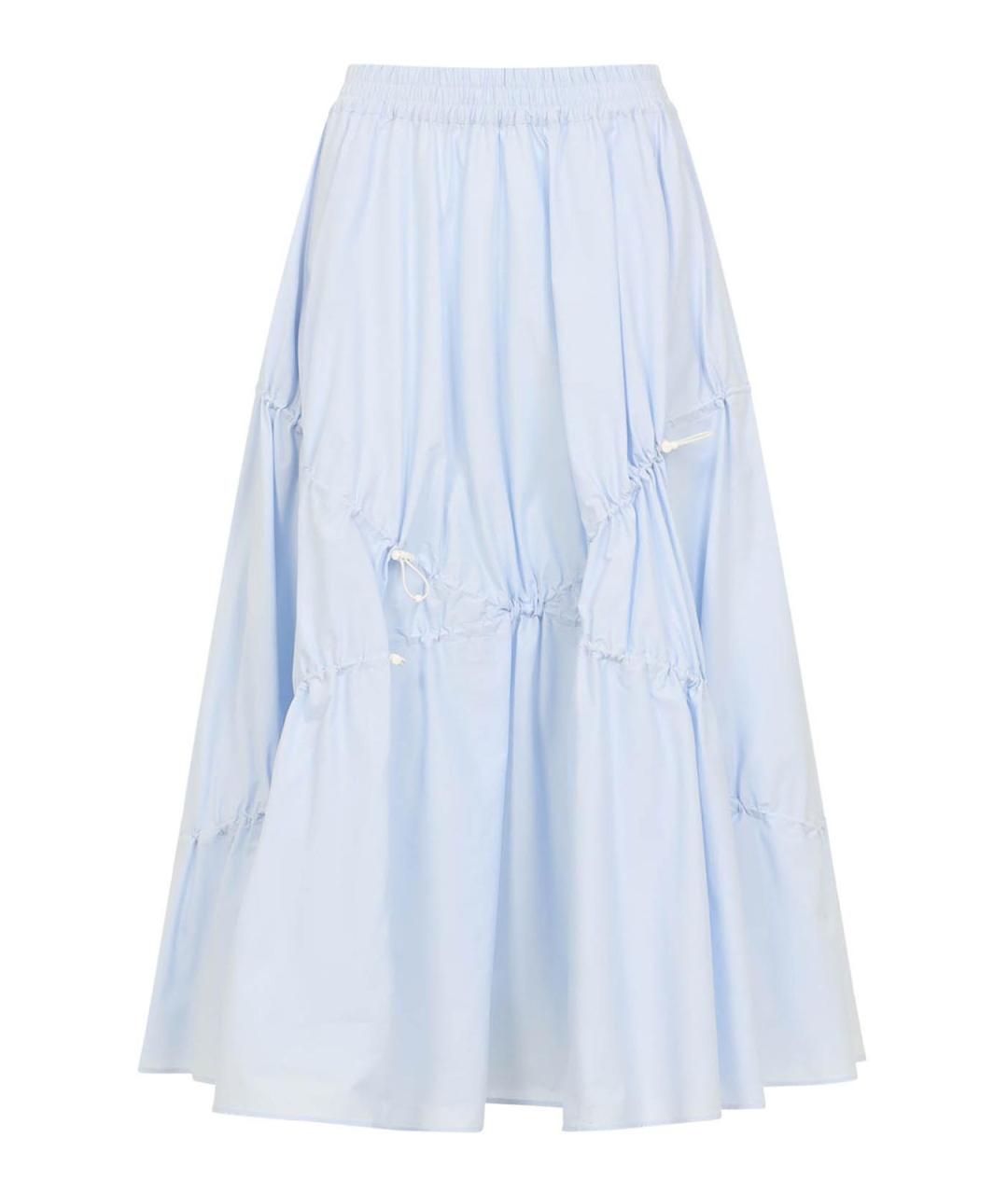 MOSCHINO Голубая хлопковая юбка миди, фото 1