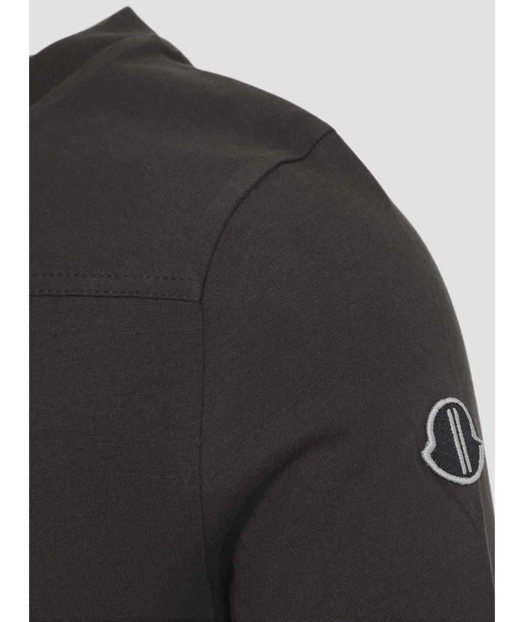 MONCLER Серая хлопковая футболка, фото 3