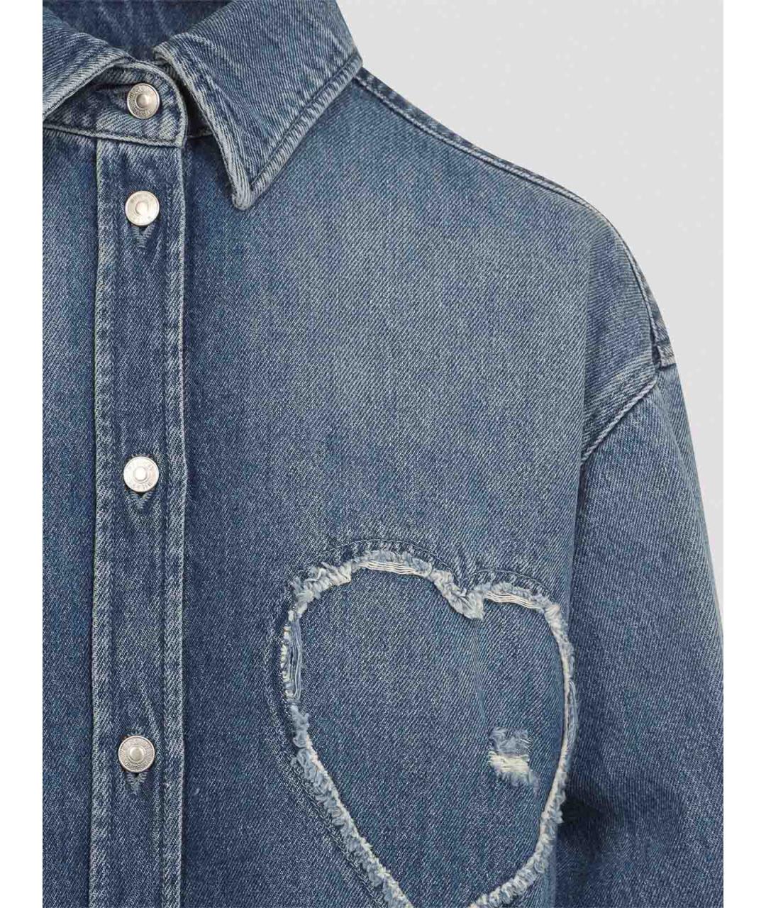 MOSCHINO Синяя хлопковая рубашка, фото 3