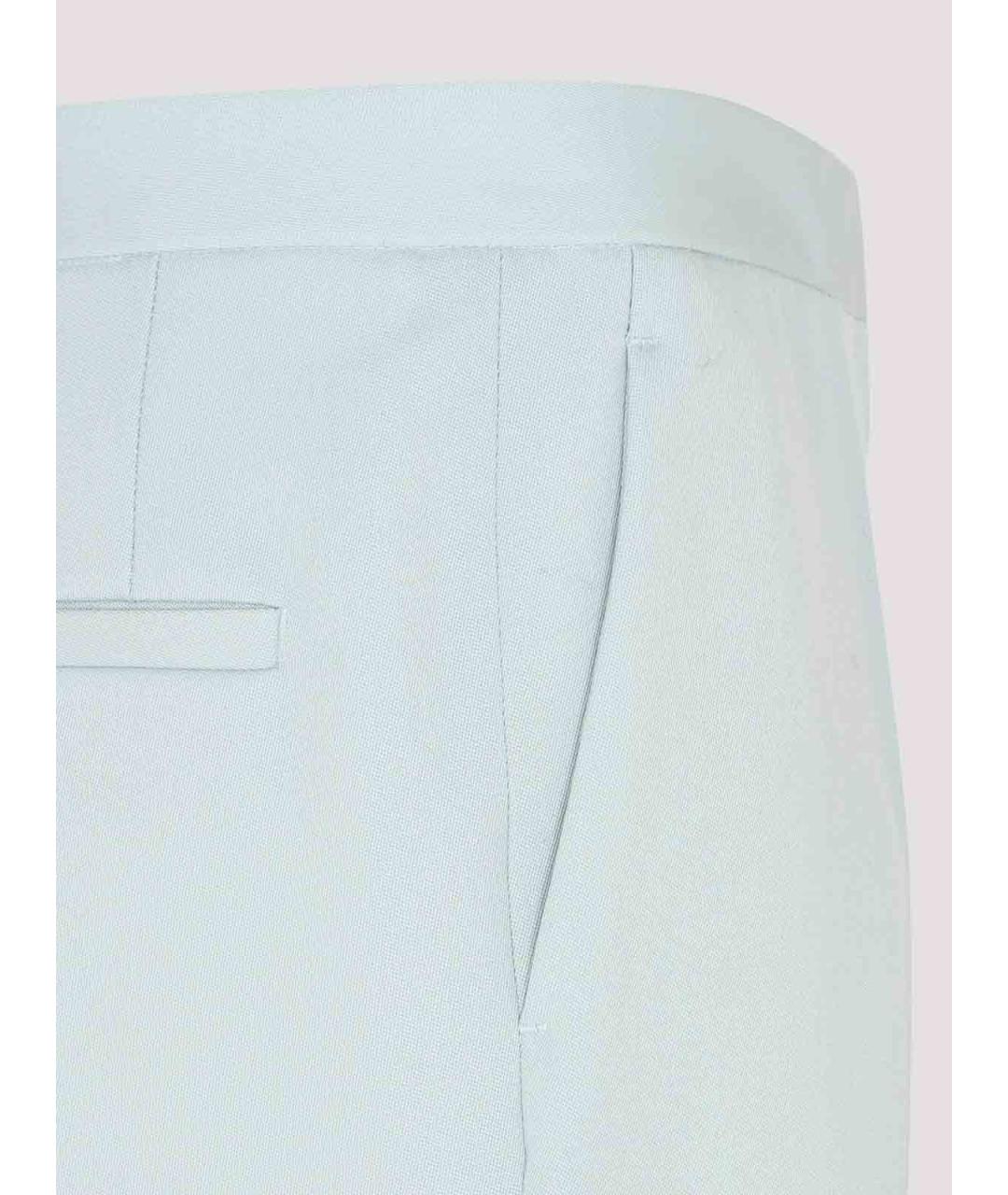 JIL SANDER Синие шерстяные брюки широкие, фото 4