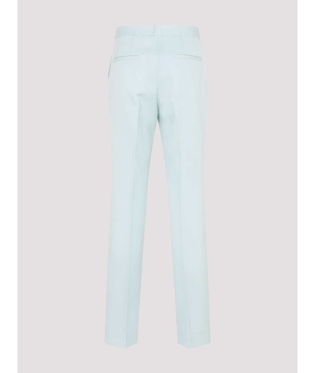 JIL SANDER Синие шерстяные брюки широкие, фото 2