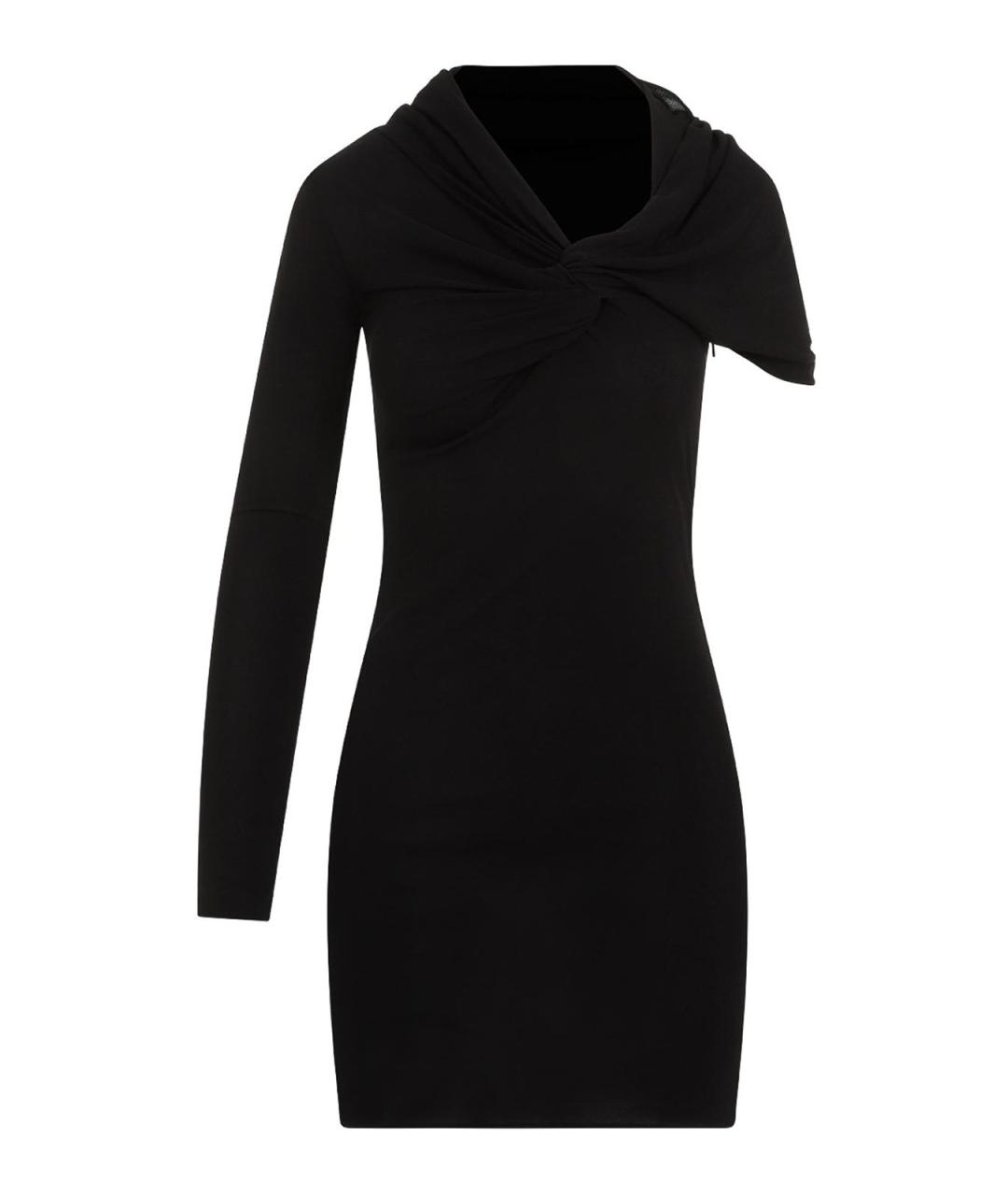 SAINT LAURENT Черное вискозное коктейльное платье, фото 1