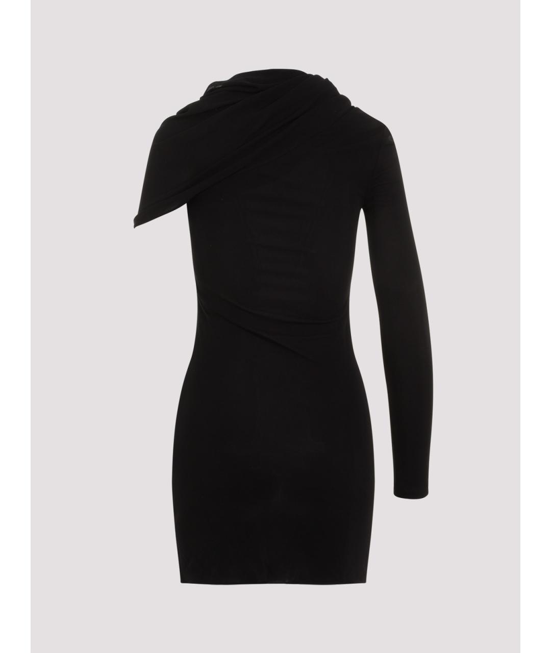 SAINT LAURENT Черное вискозное коктейльное платье, фото 2