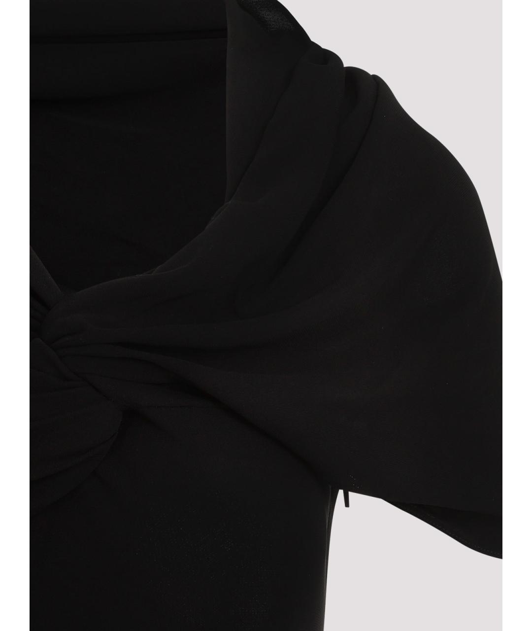 SAINT LAURENT Черное вискозное коктейльное платье, фото 3