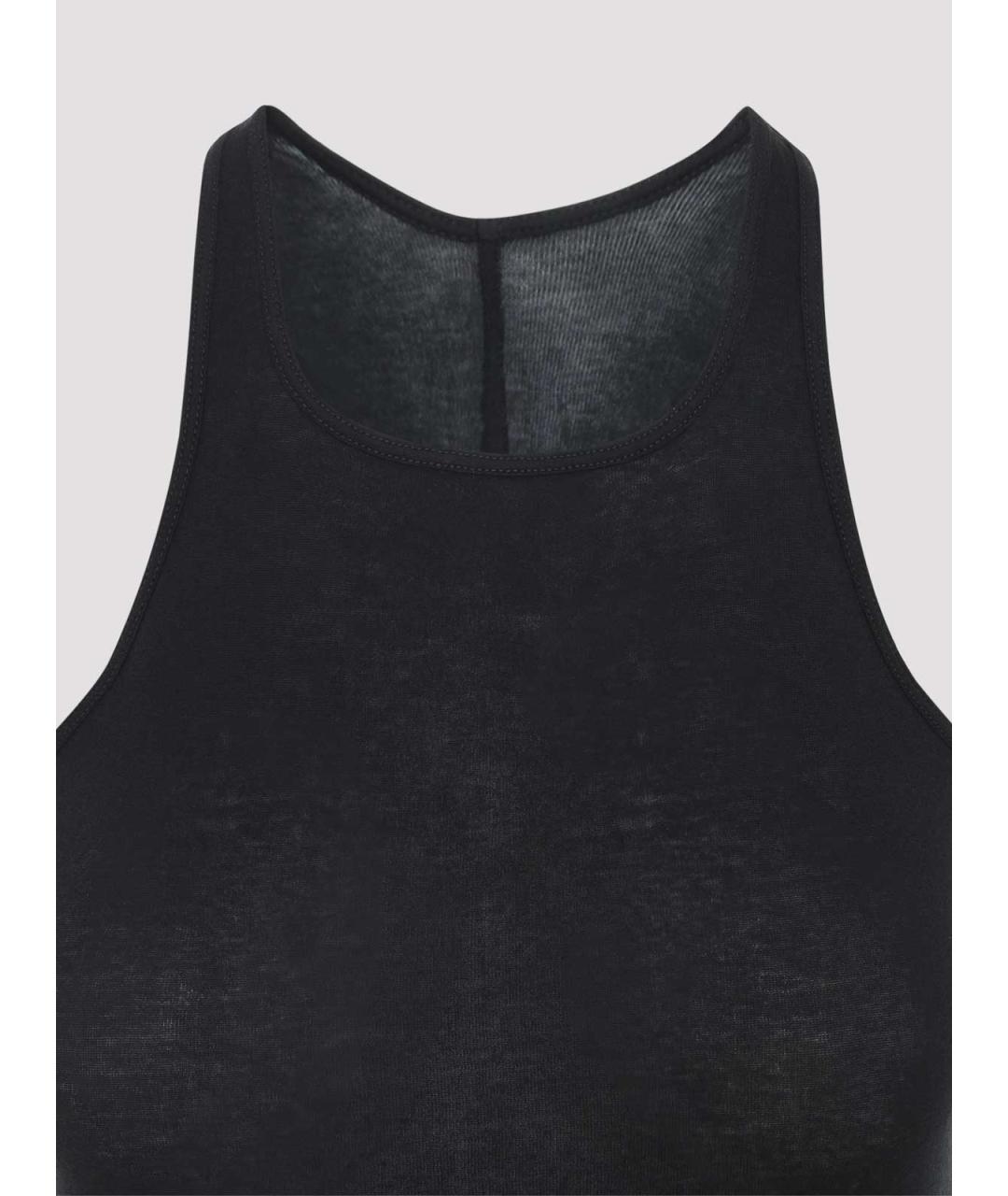 RICK OWENS Черная хлопковая майка, фото 3