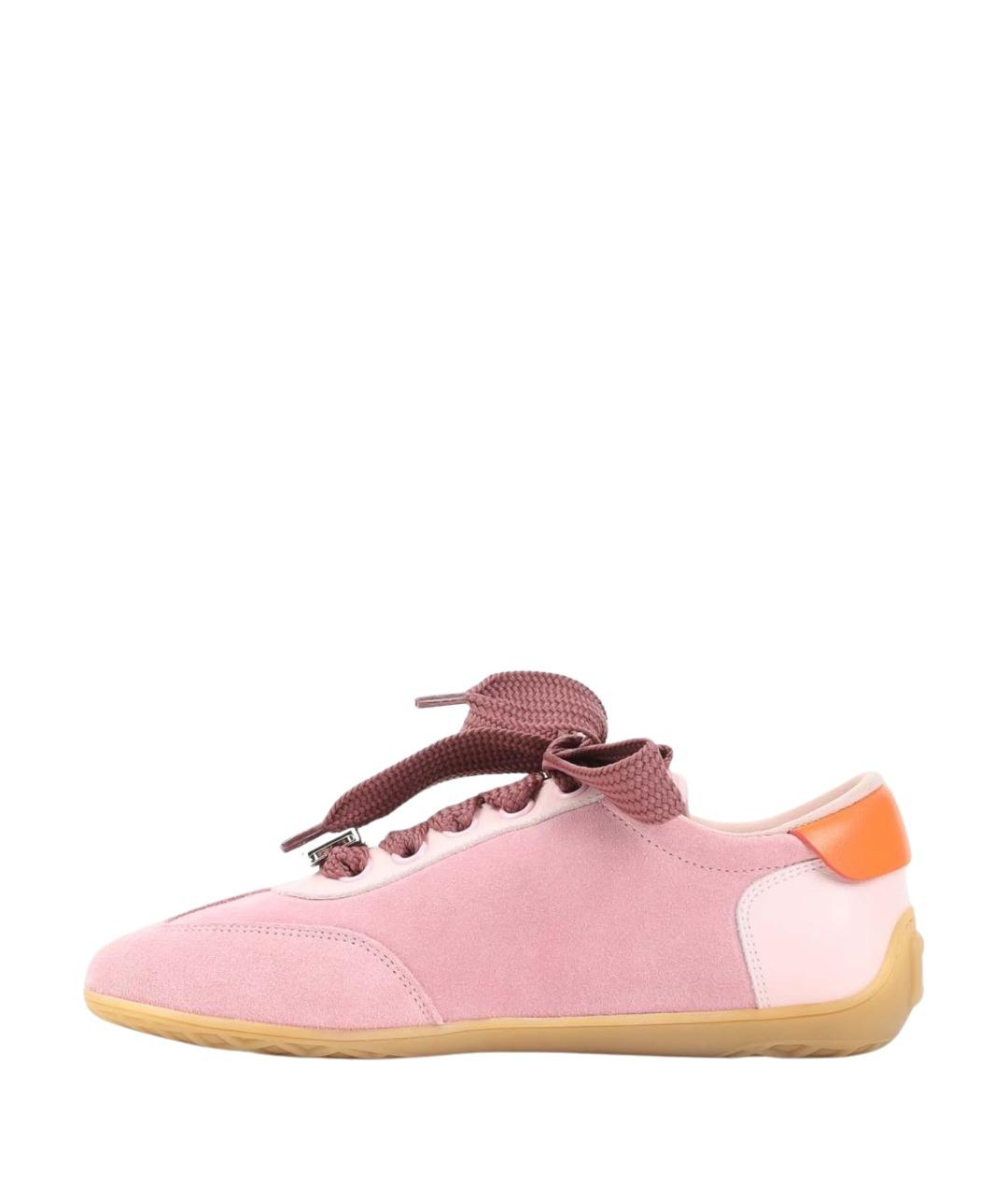 ROGER VIVIER Розовые замшевые кроссовки, фото 2