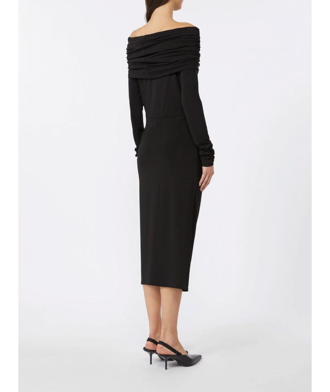 MAX MARA STUDIO Черное вискозное повседневное платье, фото 4