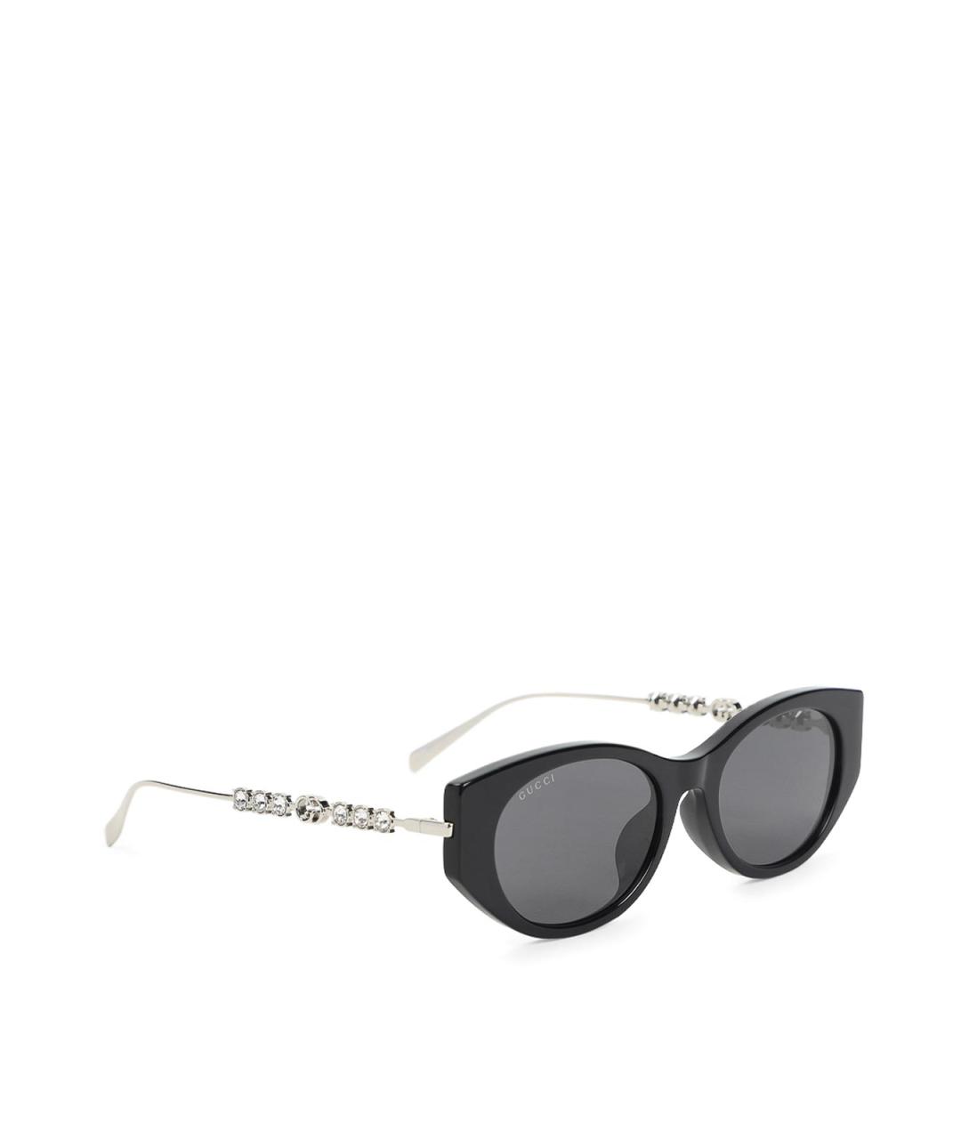 GUCCI Черные металлические солнцезащитные очки, фото 1