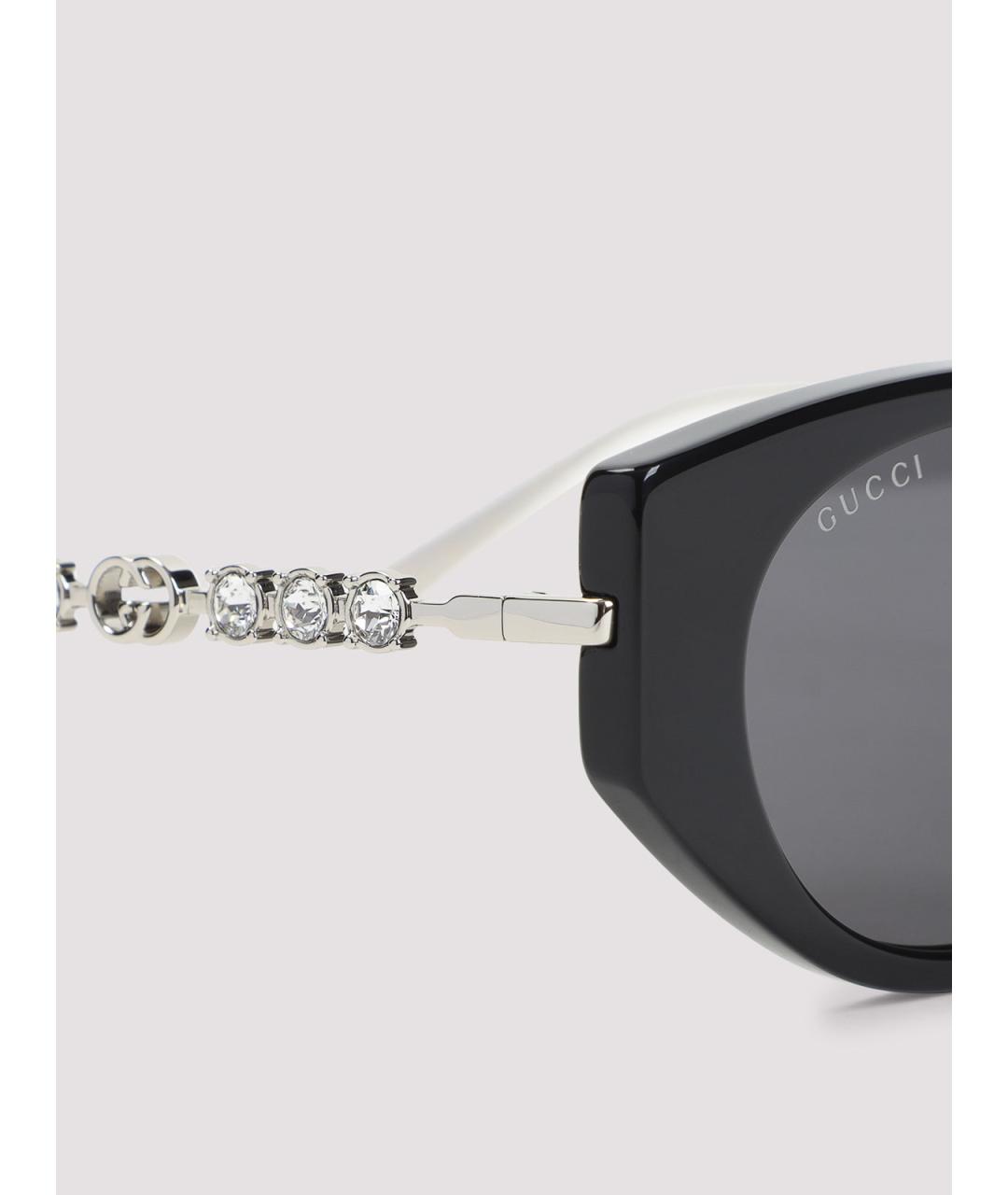 GUCCI Черные металлические солнцезащитные очки, фото 3